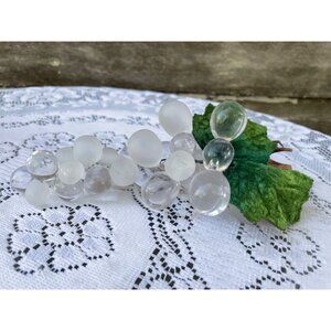 Vintage MCM Clear Frosted Small Lucite Grape Cluster Sculpture